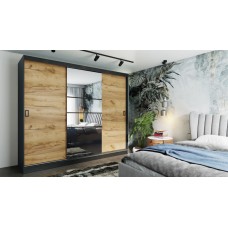 Skapis ar spoguli RETRO 6250, Grafīts/Zelts craft
